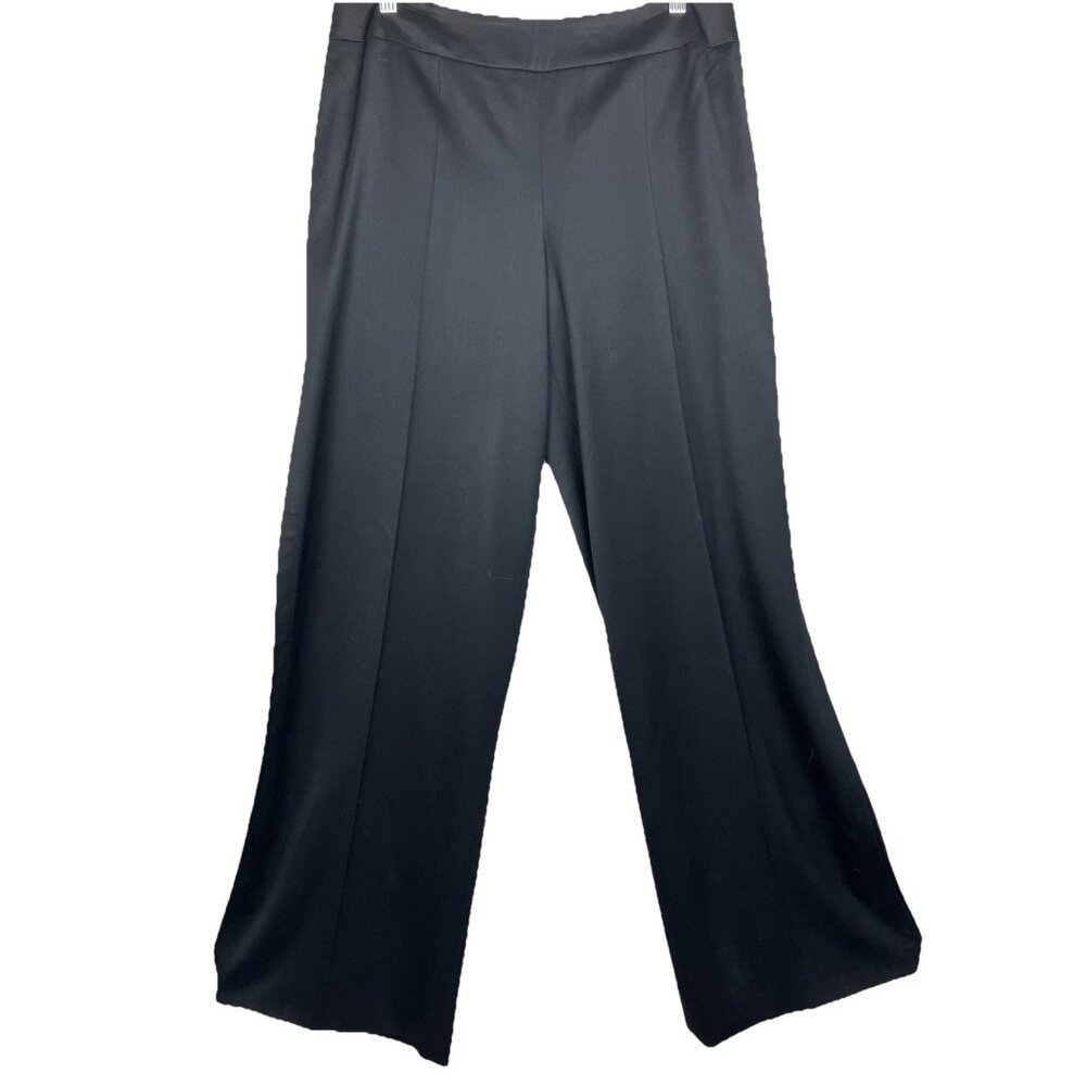 TALL 42 Escada  Wide Leg Slits Cocktail Semi Satin Finish Black Palazzo